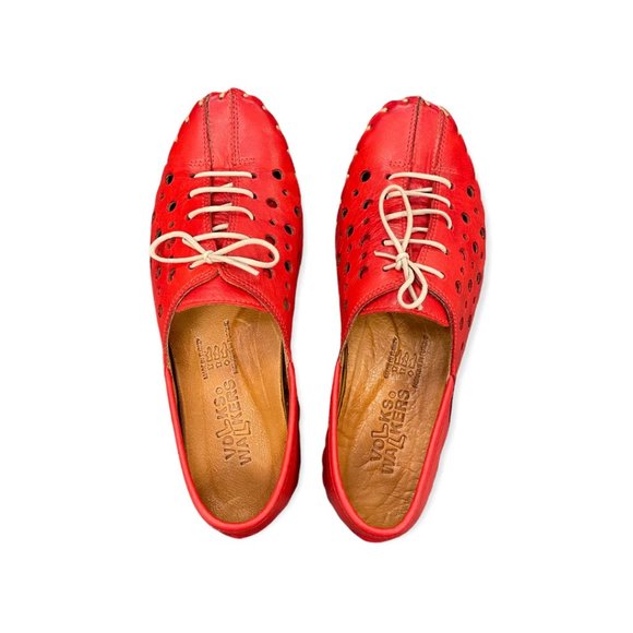 VOLKS WALKERS womens red Lace-Up Shoe size EU 39 - Picture 2 of 4